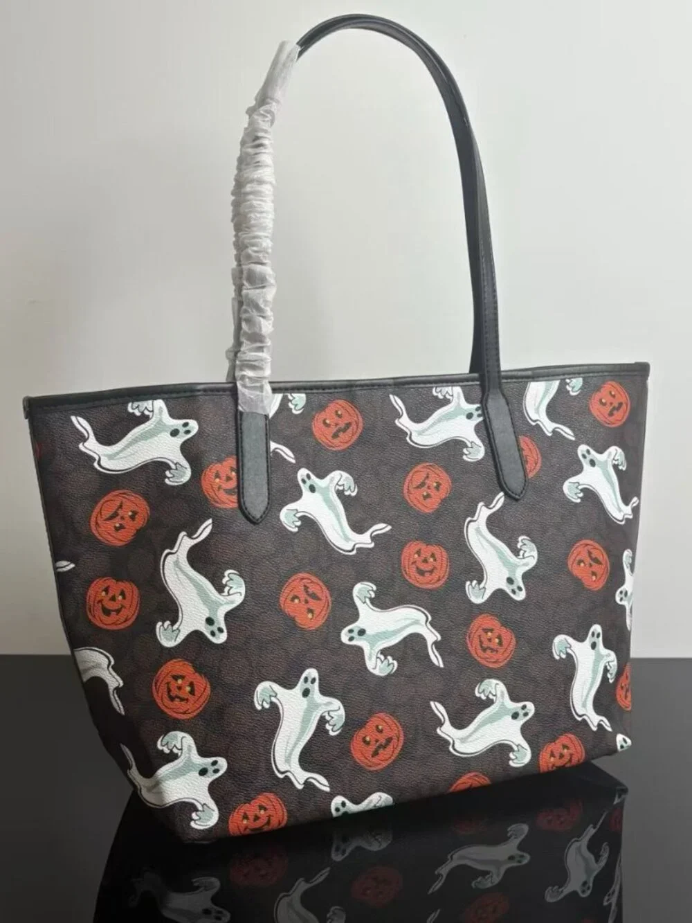 Coach Halloween Limited Edition Ghost Pumpkin Signature Tote Bag